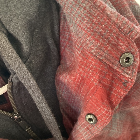berkley jensen fleece hooded flannel shirt